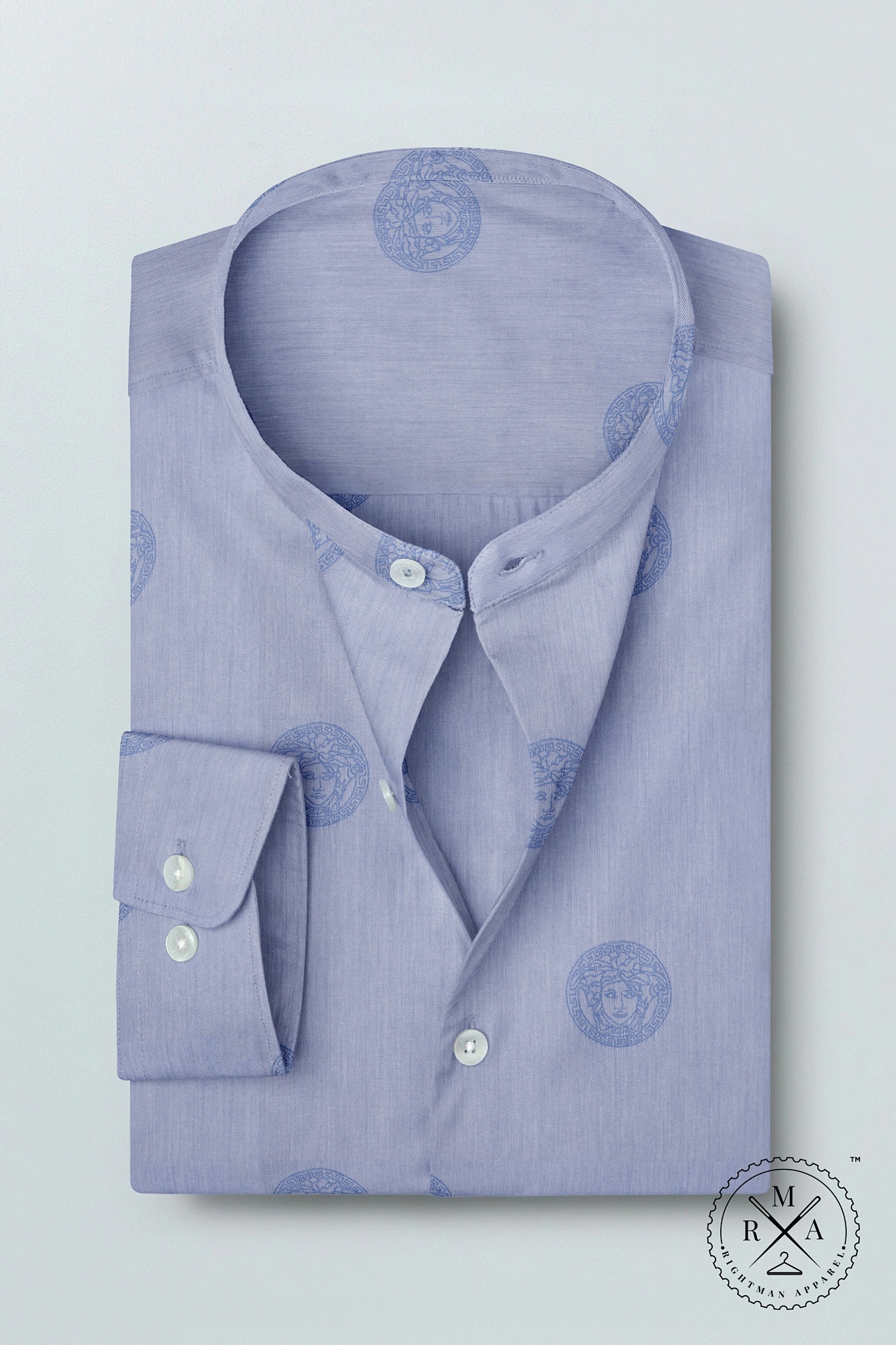 Cornflower Blue Shirt With Motifs SH203